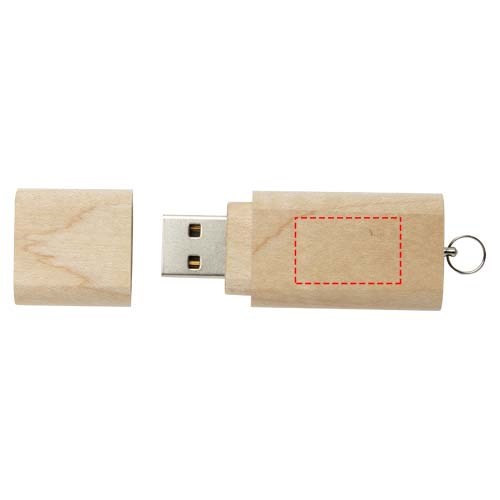 Houten USB 2.0 met sleutelring 