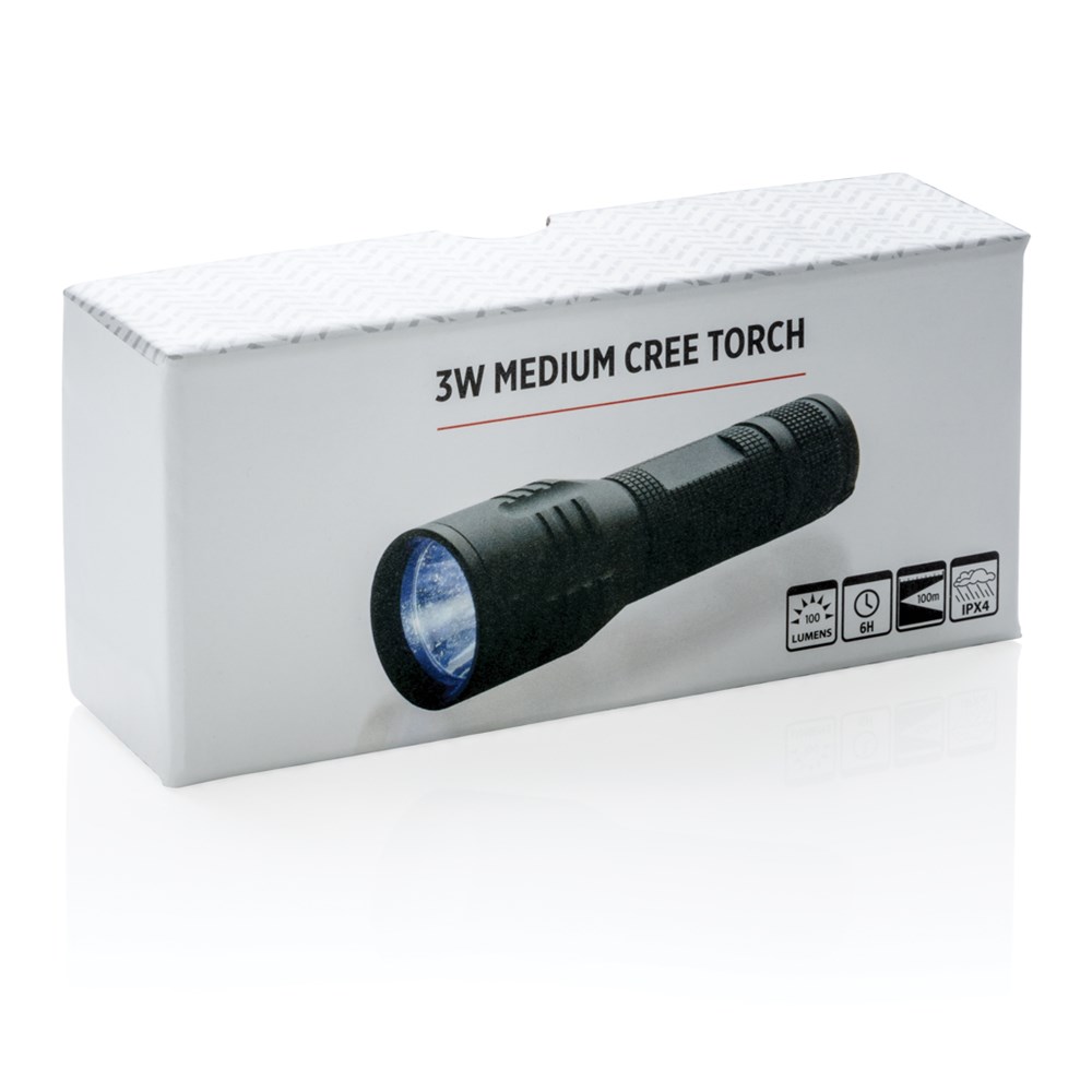 3W CREE zaklamp medium