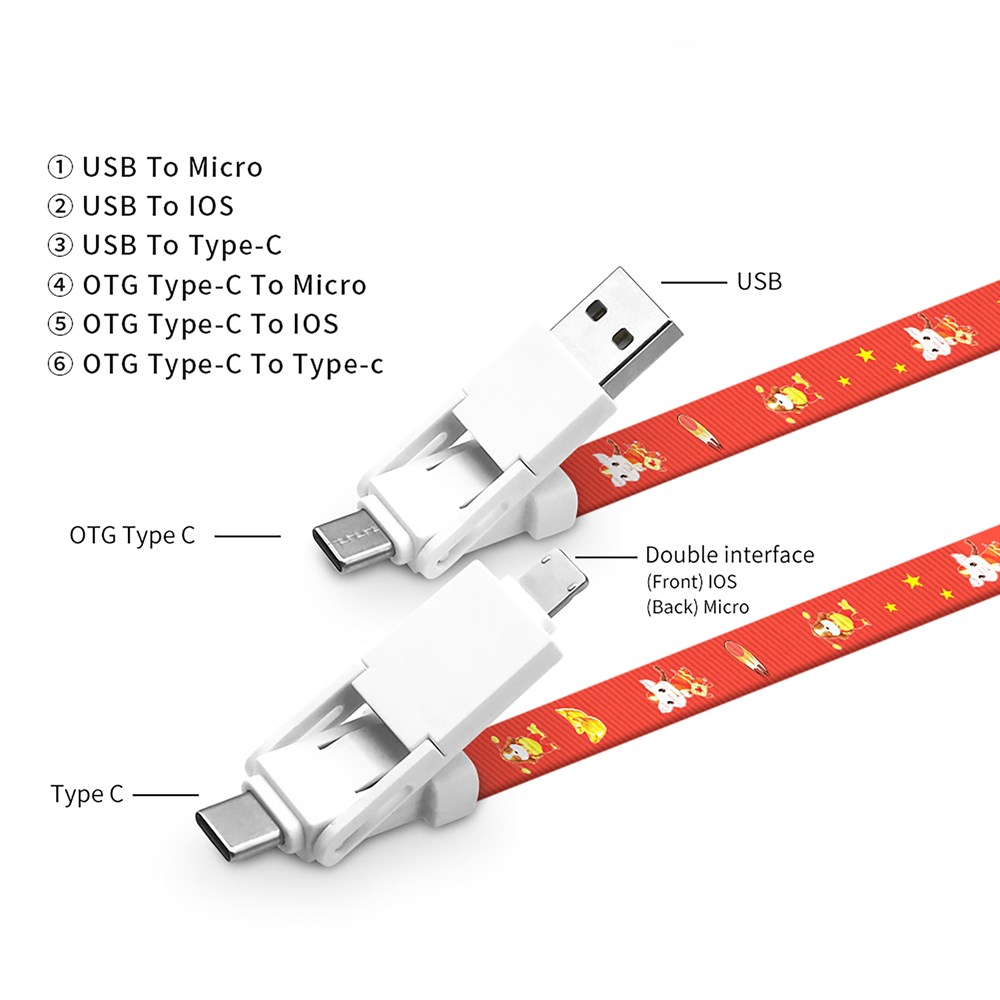 6 in 1 sleutelkoord oplaadkabel